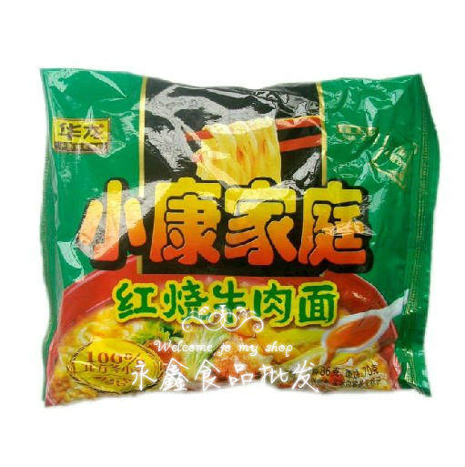 华龙小康家庭方便面泡面红烧牛肉面85g25包经典方便面