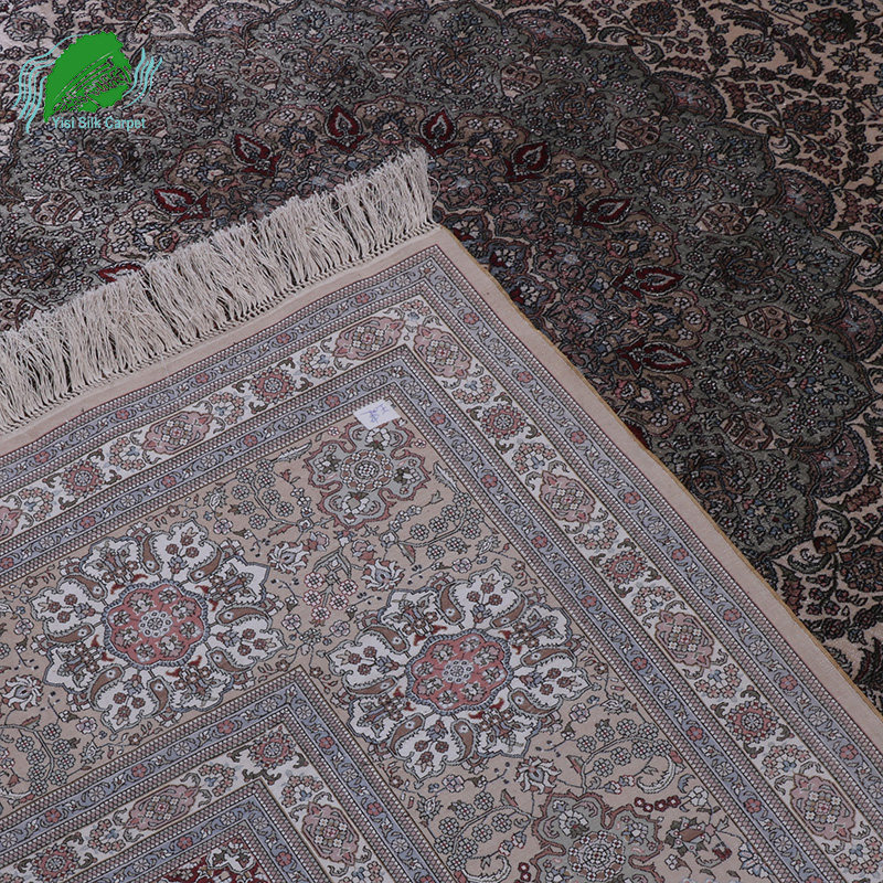 高道数手工打结真丝地毯南阳老丝毯客厅地毯亿丝18x27m波斯经典