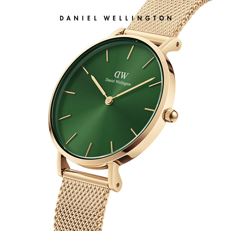 dw手表女祖母绿流光表28mm女款复古时尚女腕表小绿表丹尼尔惠灵顿