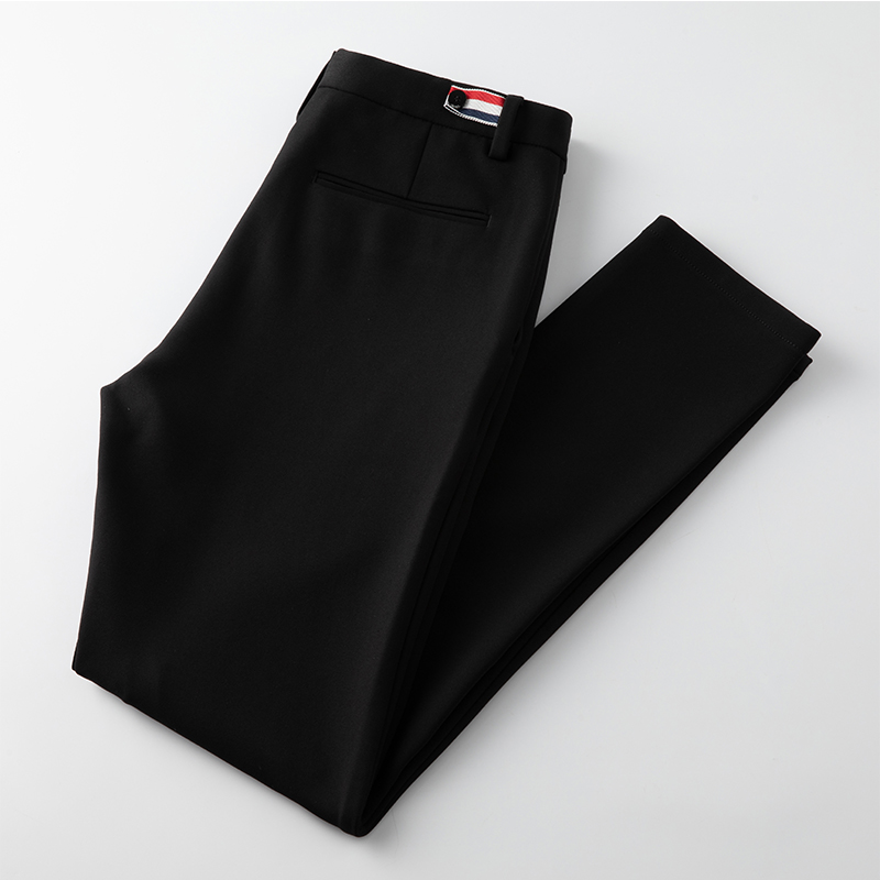 蒙口 密码男装秋冬季男士弹力休闲长裤加厚西装裤纯色商务男裤子