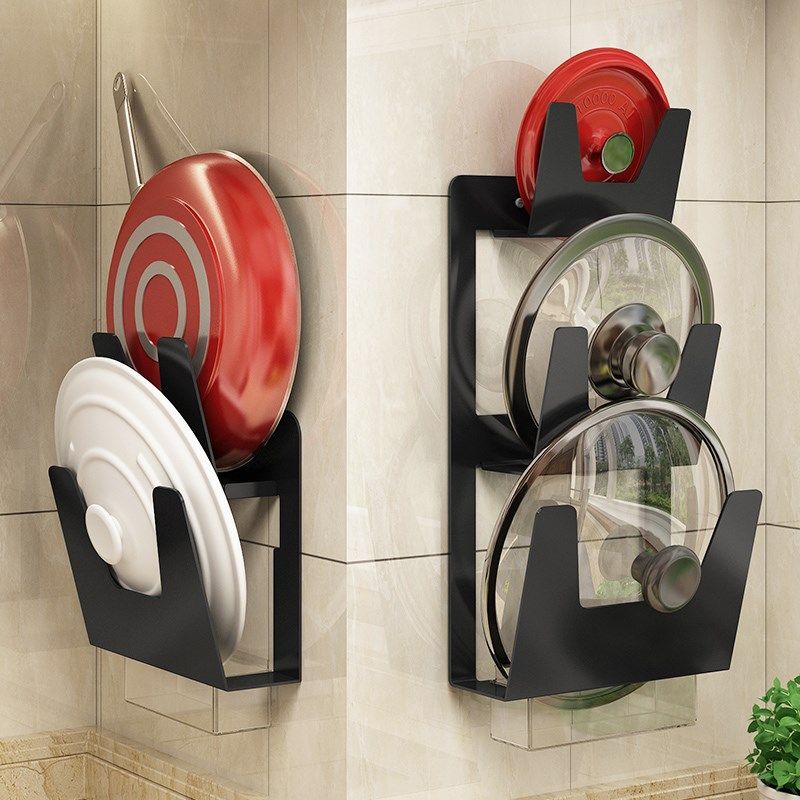 厨房锅盖置物架壁挂式打孔家用神器挂锅架菜板架子微波炉置物架
