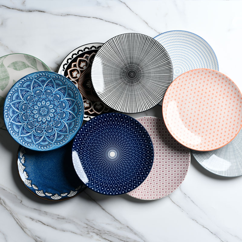 创意陶瓷盘子西餐盘早餐盘家用沙拉盘牛排盘日系平底复古个性餐具