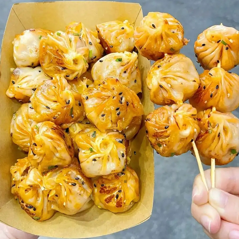 整箱拇指生煎包网红小吃珍珠包子夜市摆摊加热包点