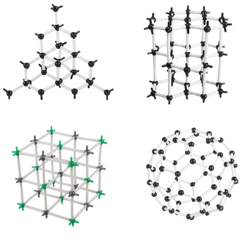 碳 同素异形体金刚石c60石墨氯化钠分子结构模型足球烯富勒烯透明白色