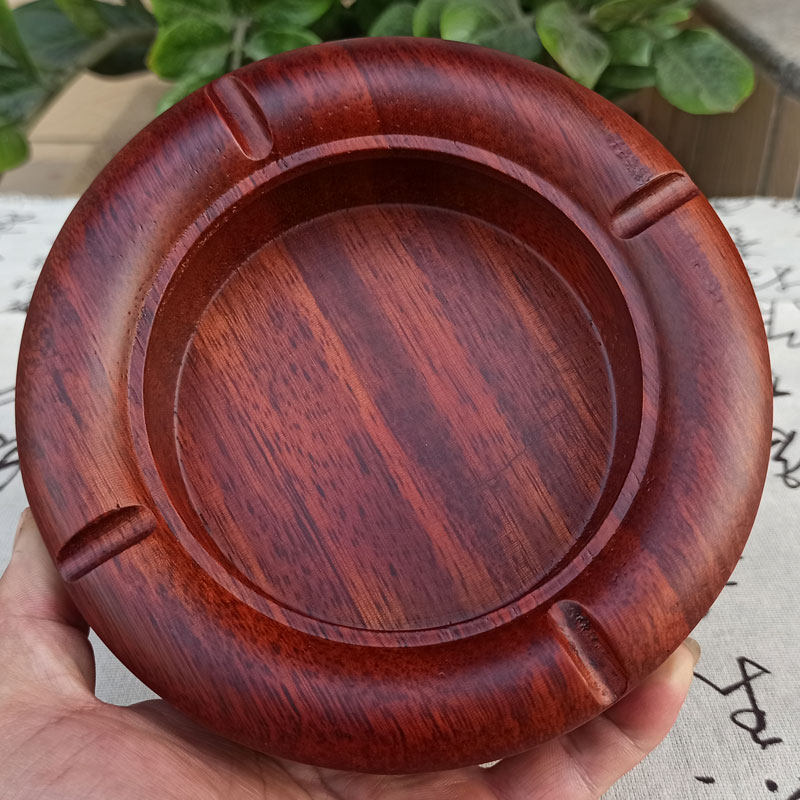 实木木灰红木烟灰缸明清古典家用客厅防摔姻灰缸装饰烟灰缸