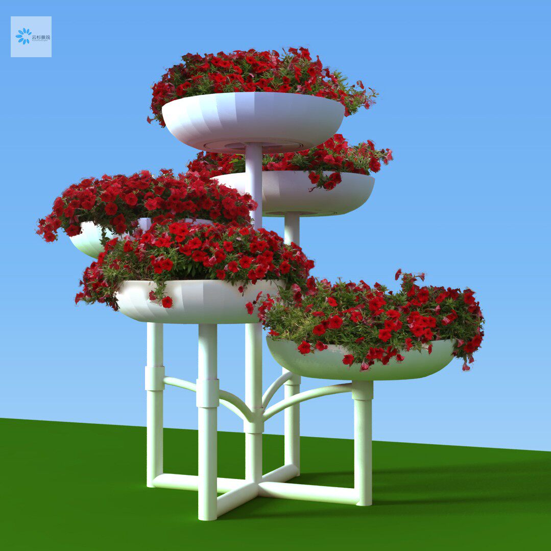 天天向上系列铁艺景观花架园林绿化市政工程组合花盆街道花架