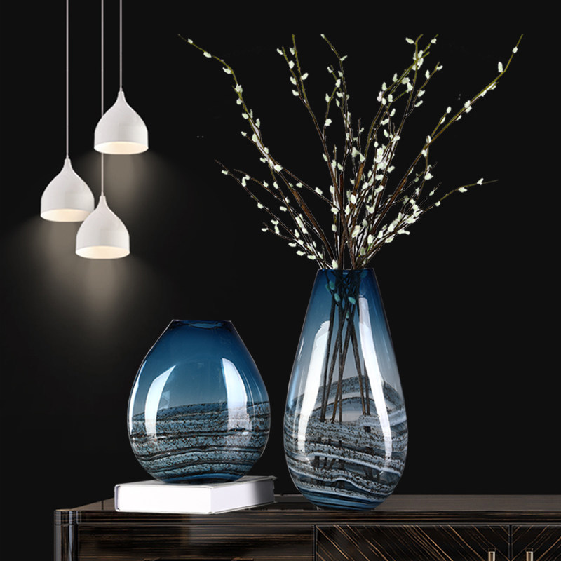 玻璃花瓶轻奢摆件现代简约北欧创意客厅餐桌插花干花装饰品鲜花