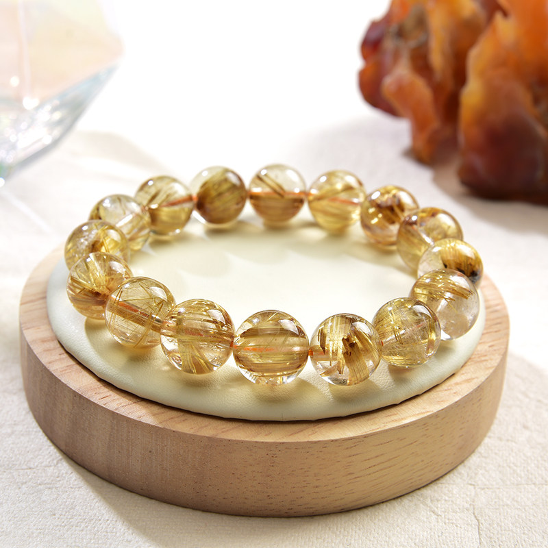 四季天然金钛发晶手链海纹石女直播石榴石幽灵手链