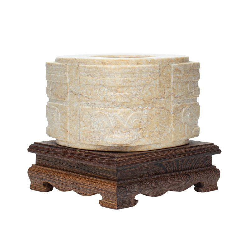 良渚玉琮礼品礼物收藏装饰桌面摆件仿古二节摆件