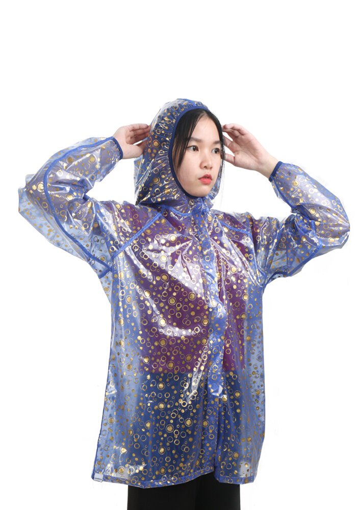 正品中年人时尚印花服装开衫上衣雨衣弹力tpu雨衣