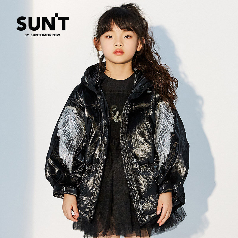 suntomorrow童装2020冬季新款中大童反光亮羽绒服