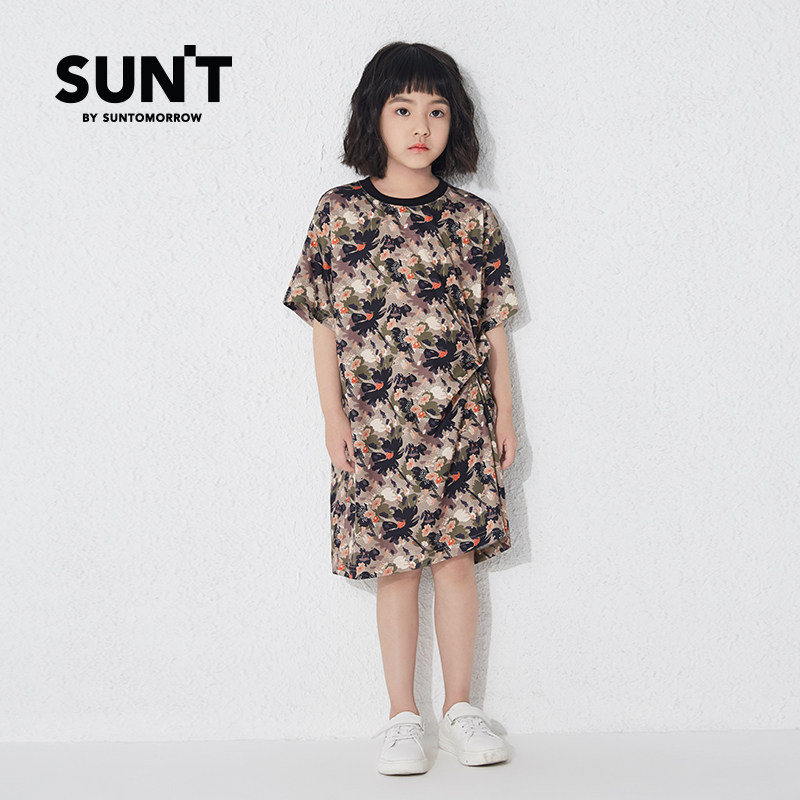 suntomorrow童装女童连衣裙2020年新款夏季休闲运动连衣裙