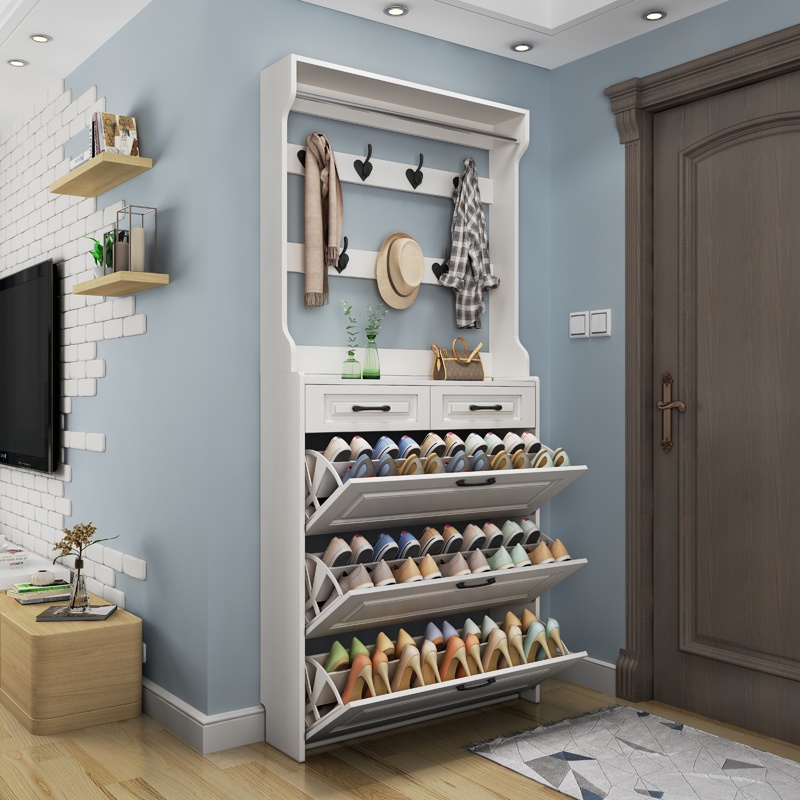 超薄挂衣玄关抽屉一体衣柜鞋柜鞋架翻斗靠墙鞋柜