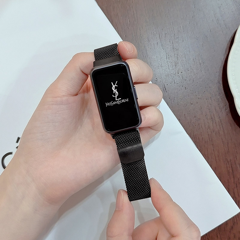 华为手环7表带6代nfc荣耀4/5腕带pro版金属watch米兰尼斯fit磁吸new