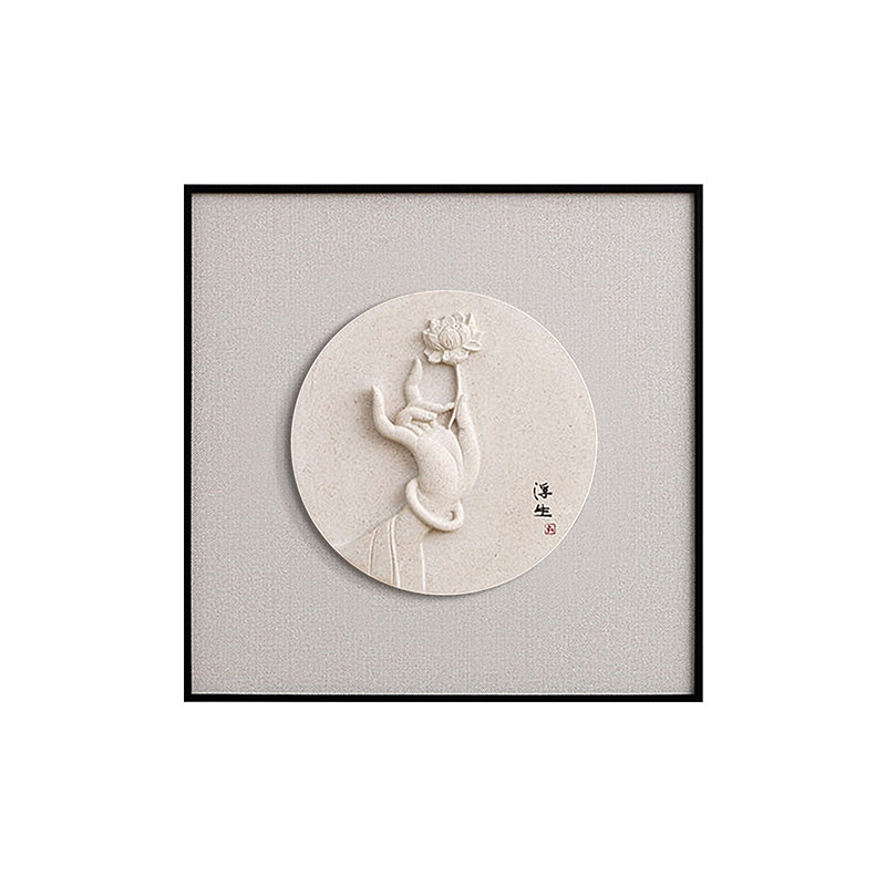 佛手过道立体挂画禅意背景墙沙发中式浮雕新中式现代装饰画