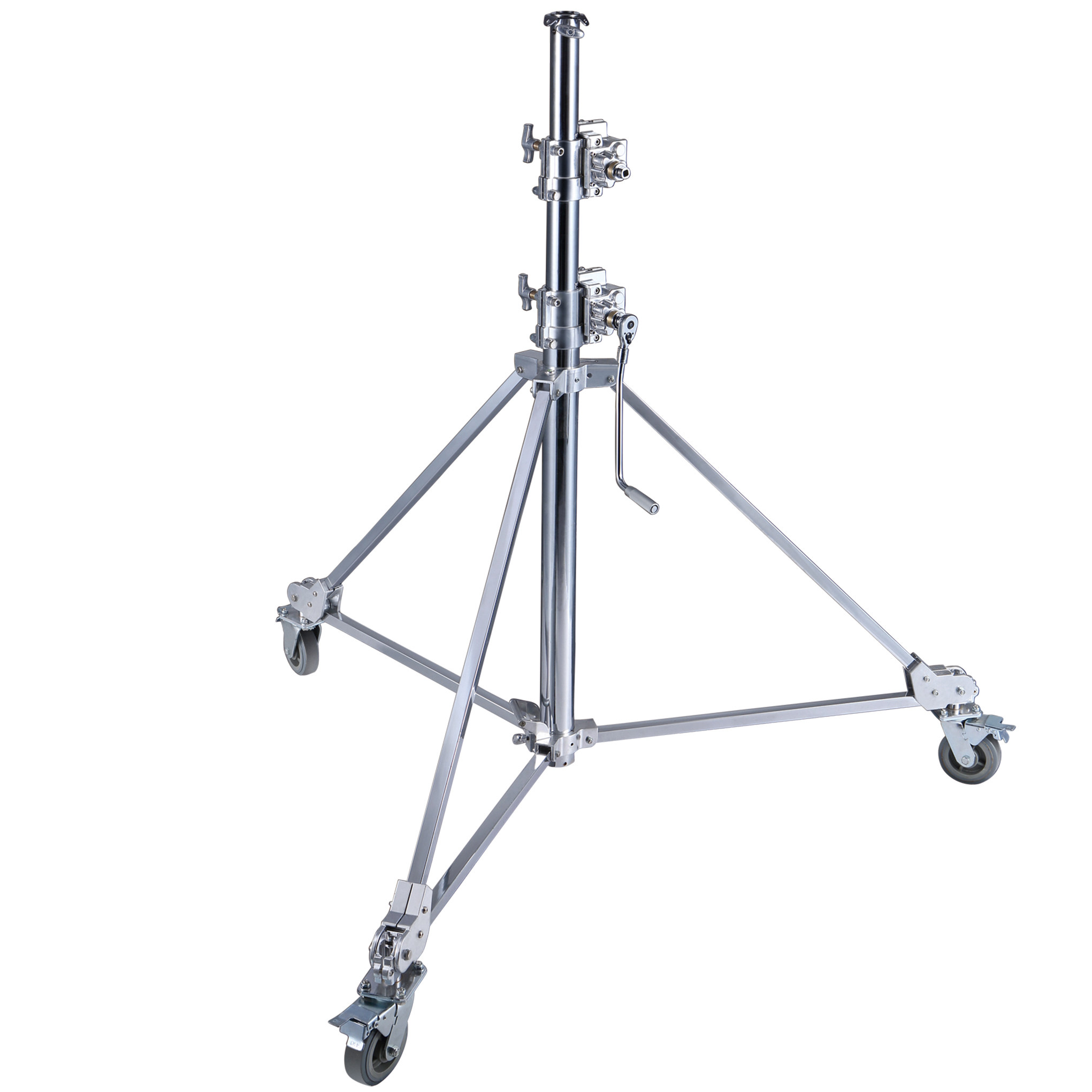 影视手摇奥富d802钢腿重型灯架3节灯附件