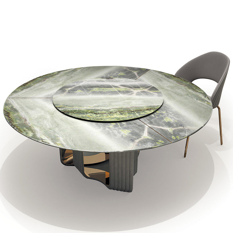 餐桌visionnaire现代简约轻奢别墅豪宅大平层高大理石圆桌大理石餐桌