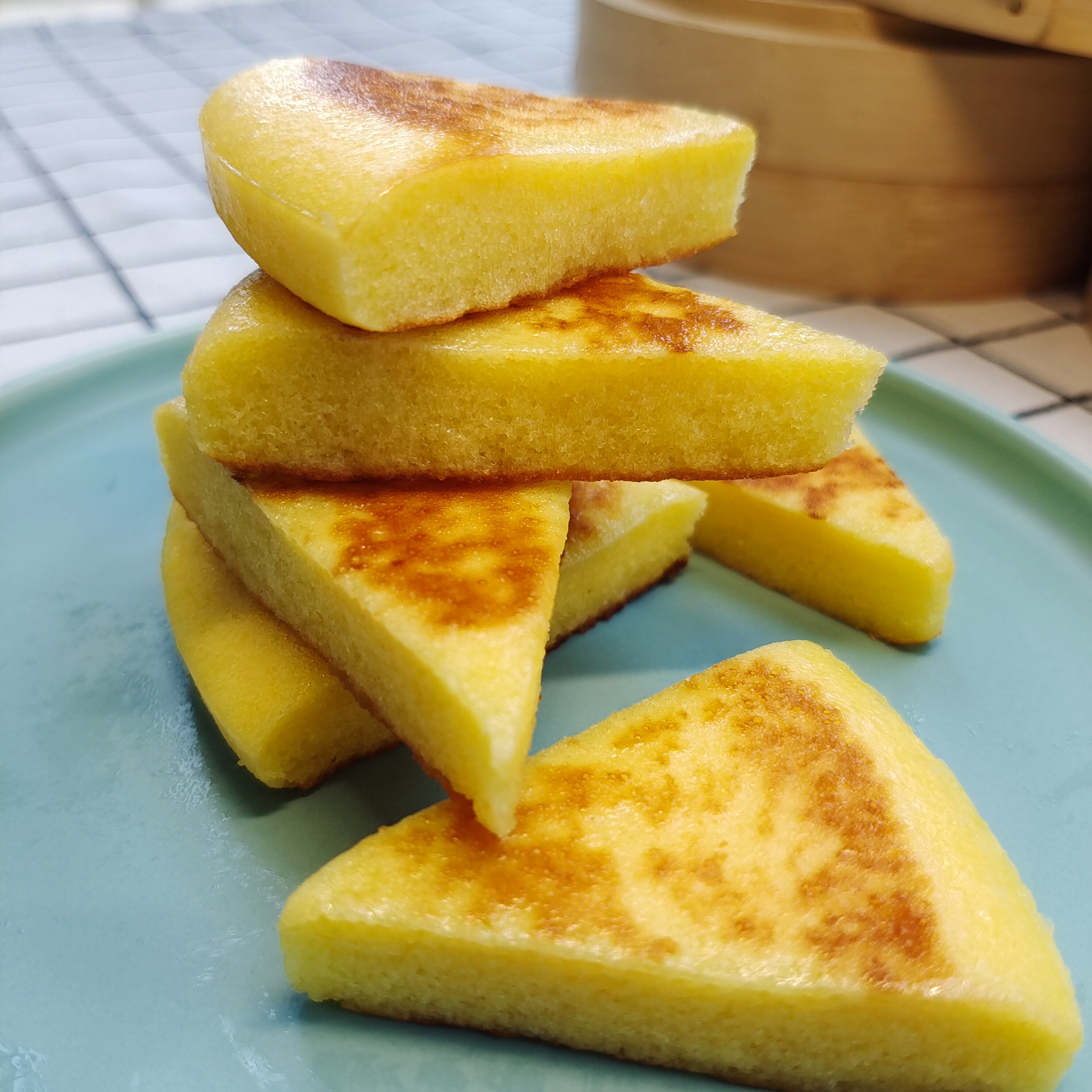 香煎御皇鸡蛋小米米糕蛋糕蒸糕煎糕广式早茶传统中式糕点