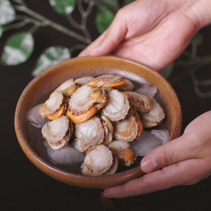 扇贝超大带黄鲜活冷冻无冰5斤新鲜毛贝商用贝类制品