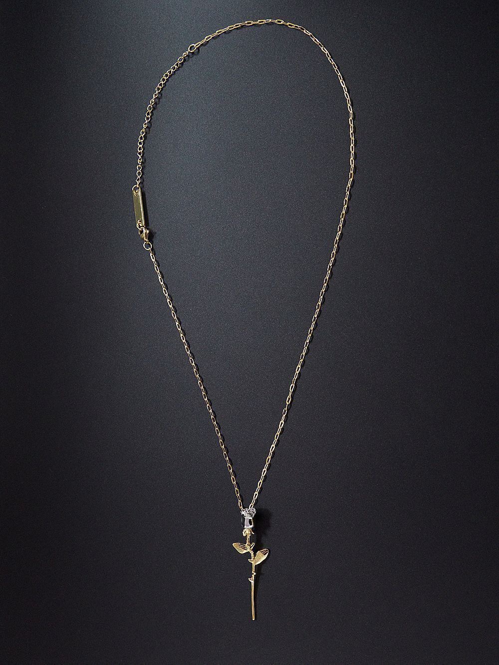 周冬雨项链嘻哈锁骨吊坠钛钢男女玫瑰花ambush潮牌项链