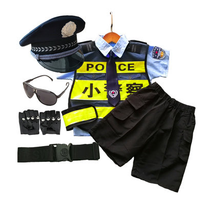 儿童制服演出服警帽男女警察交警大盖帽黑猫警长帽子儿童礼服