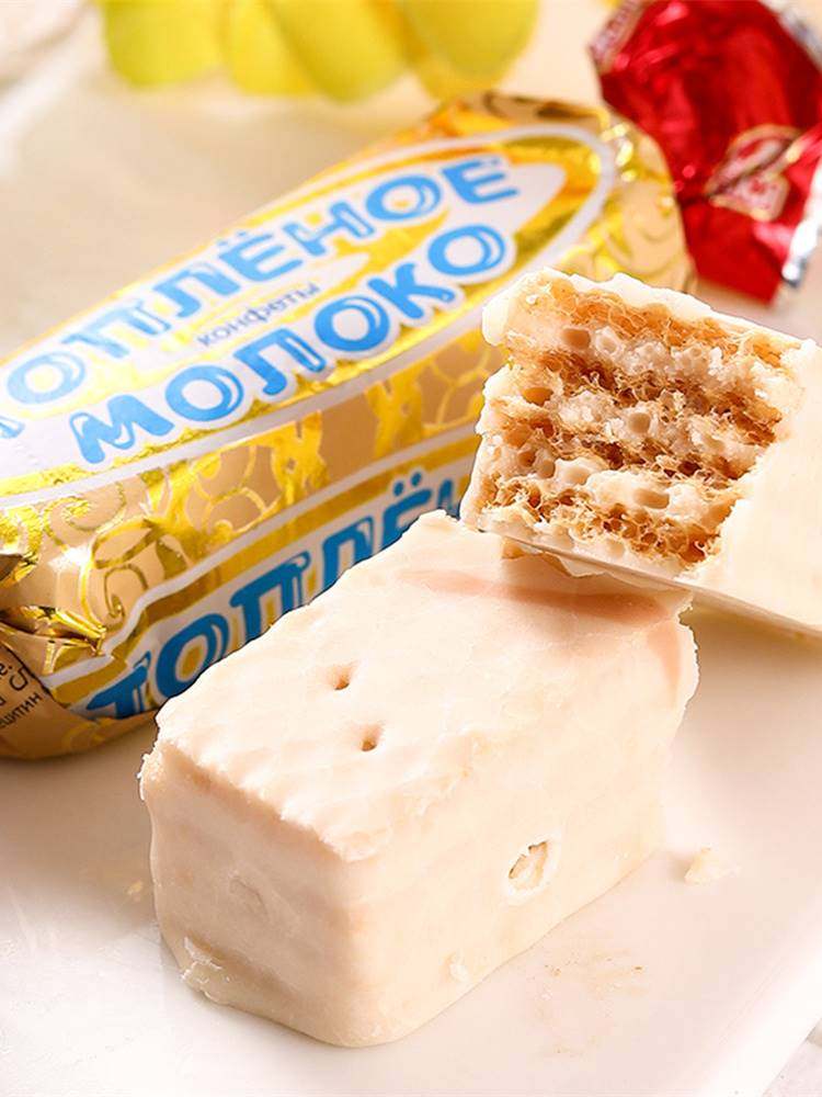 威化俄罗斯酸奶夹心夹心糖糖果酸甜牛奶饼干500g糖果