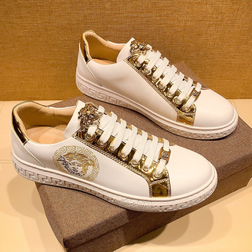 潮鞋男潮牌欧洲站美杜莎小白鞋男鞋2020新款冬季刺绣休闲板鞋