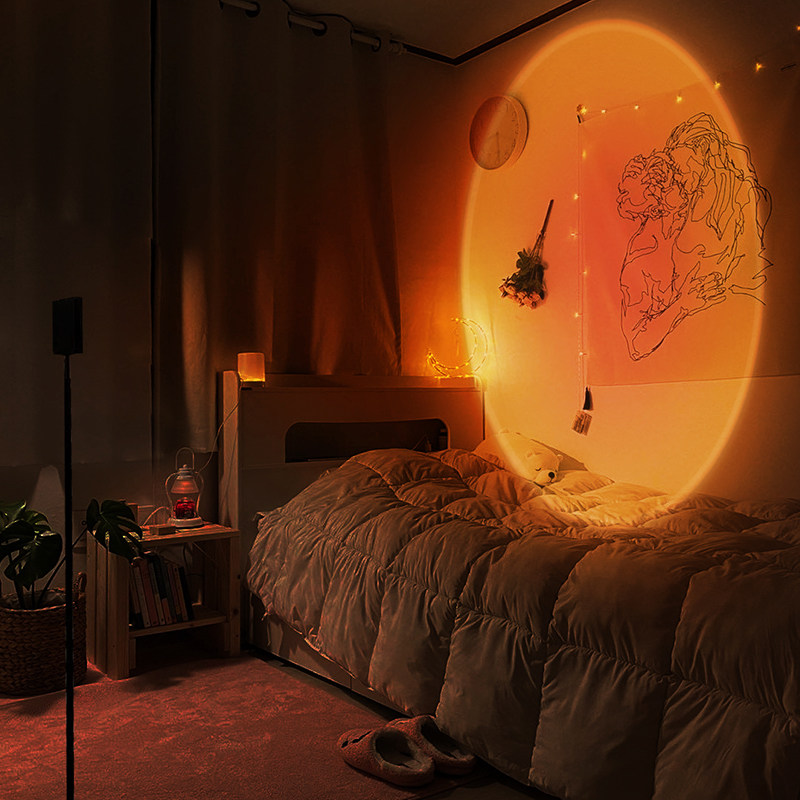 mandalaki 落日余晖灯网红装饰氛围灯夕阳投影灯日不落地灯落日灯