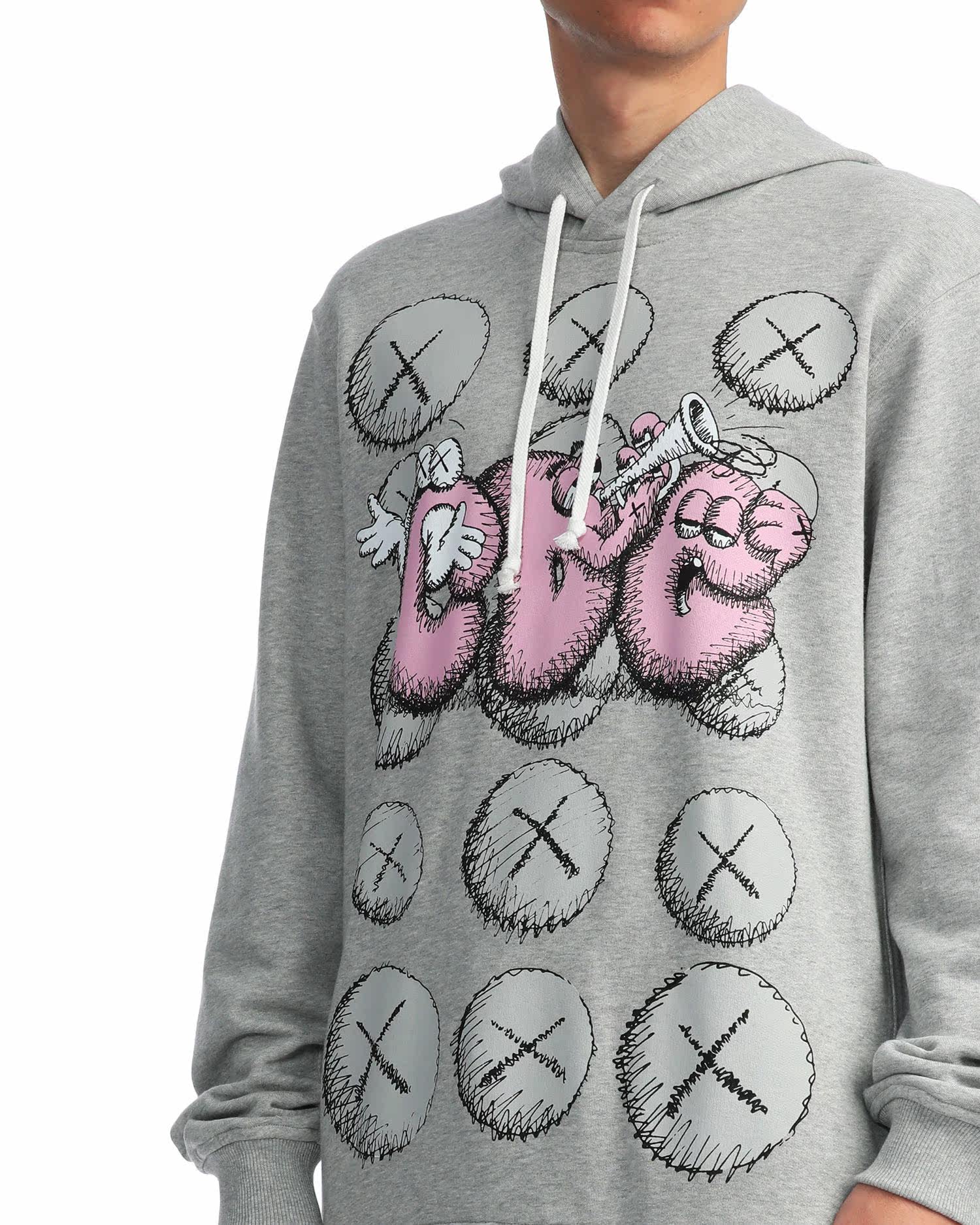 xu现货cdg联名kaws潮牌图案logo印花流行连帽套头卫衣男女同款