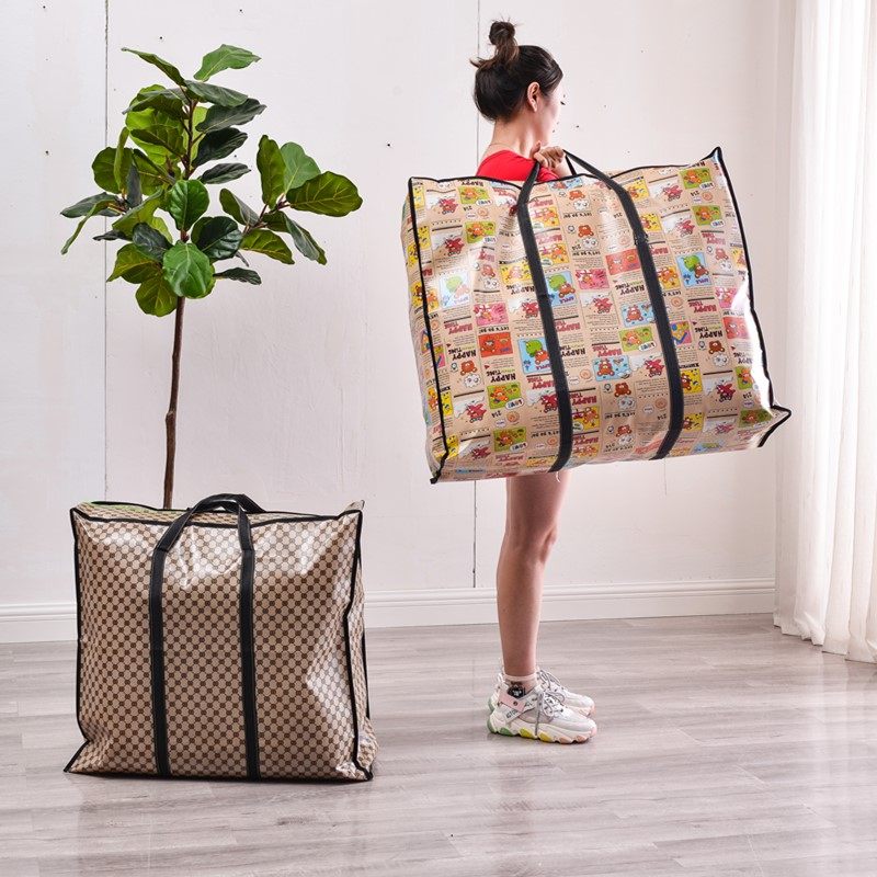 口袋加厚防水特大搬家卡通行李托运编织袋衣物包裹袋