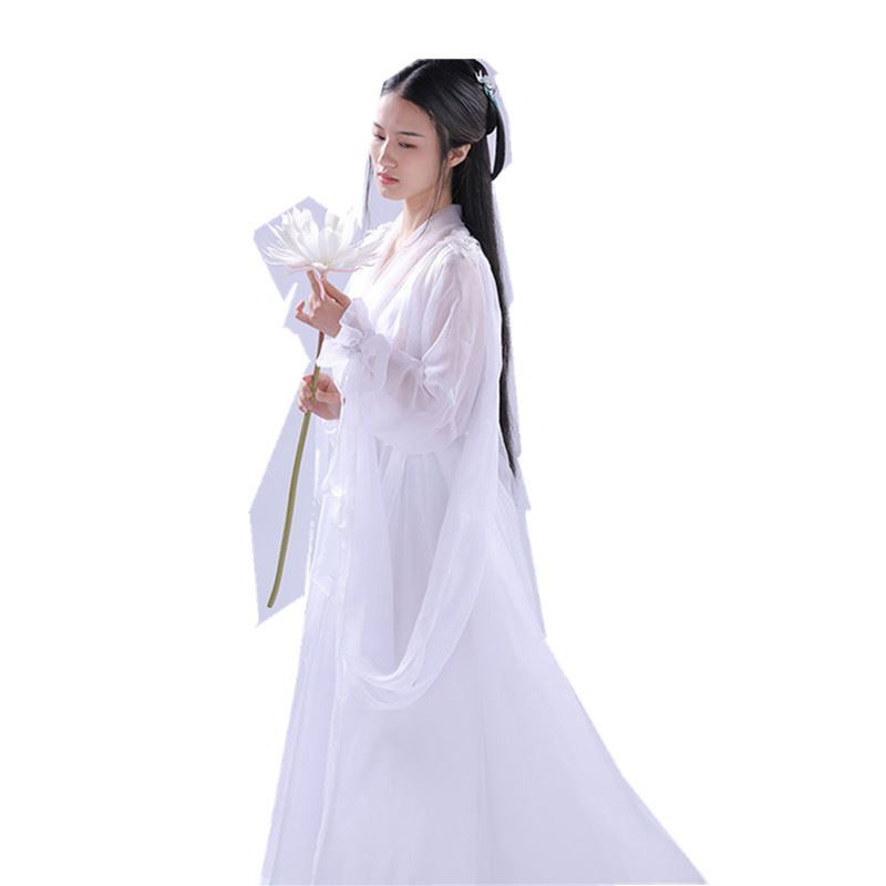 白娘子传奇衣服鞠婧祎白素贞抖音同款古装汉服女民族服装