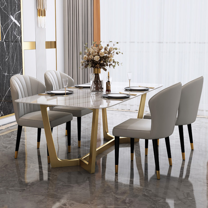 轻奢岩板餐桌椅组合合意现代简约家用大小户型北欧餐桌
