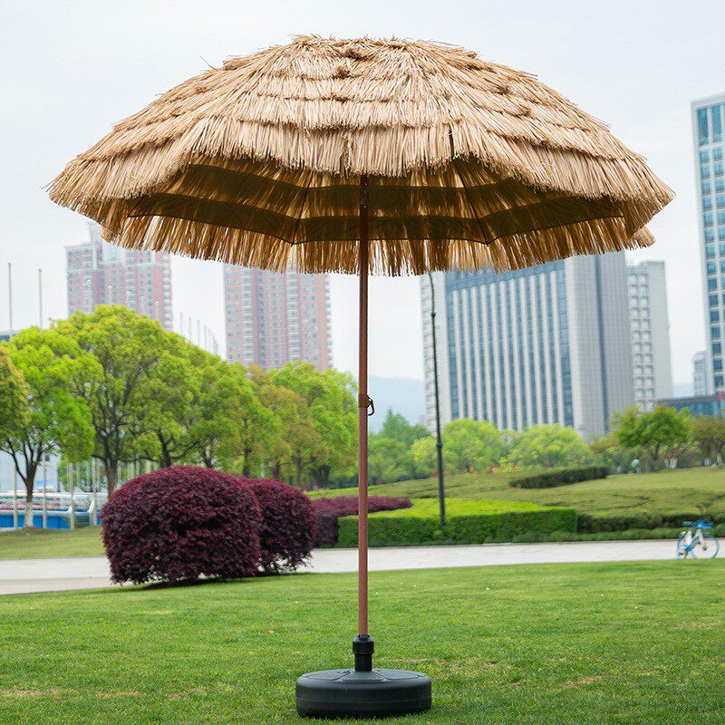 大户户外遮阳伞折叠太阳伞沙滩稻草茅草景区雨伞伞