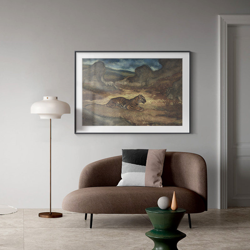 大都会艺术博物馆动物挂画名师壁画风景中的老虎现代装饰画