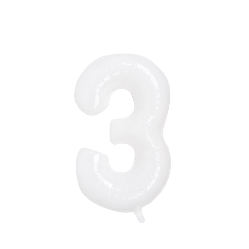 40寸数字气球ins白色野餐拍照道具女孩周岁气球