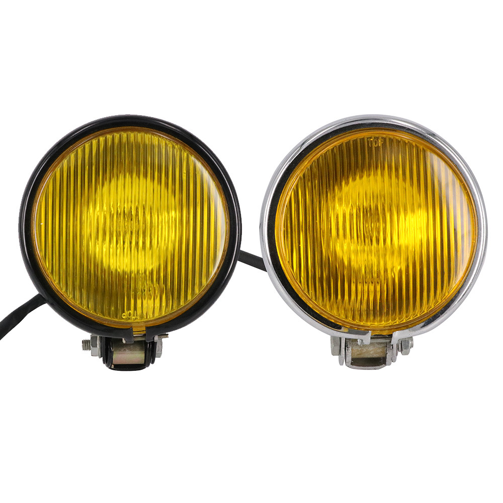 越野摩托车复古圆形前大灯通用改装工程前灯总成摩托车车灯