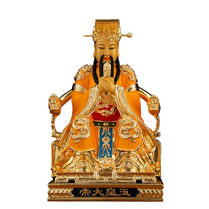 玉帝王母神像玉皇大帝像王母娘娘铜像台湾纯铜鎏金道教供奉摆件