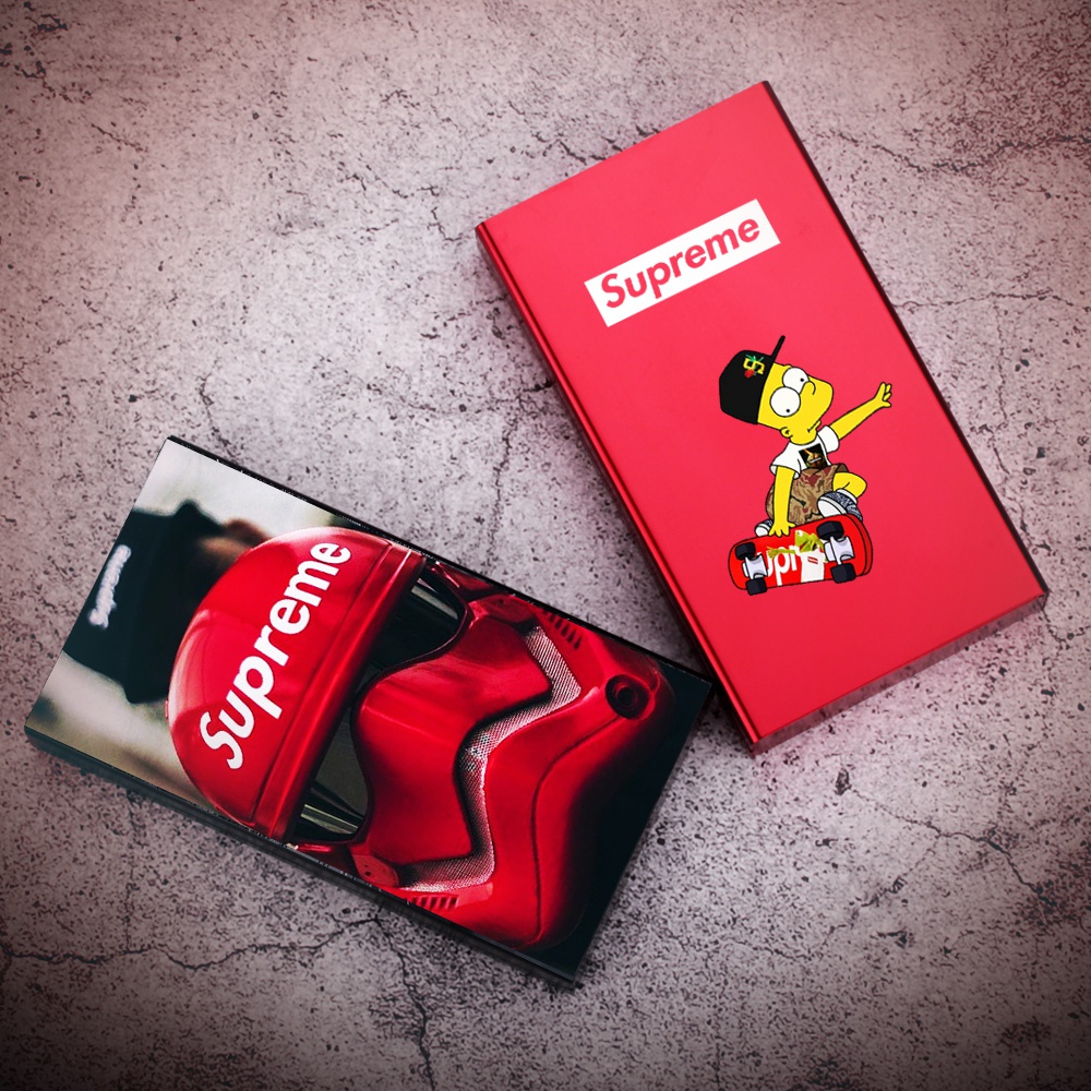 新款细烟潮牌supreme烟盒男士便携炫酷铝合金20支烟盒