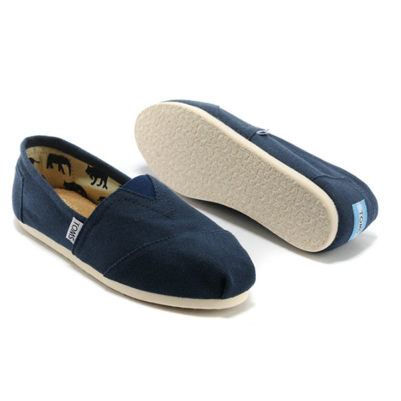 toms男鞋正品品一脚蹬懒人休闲透气帆布布鞋帆布鞋