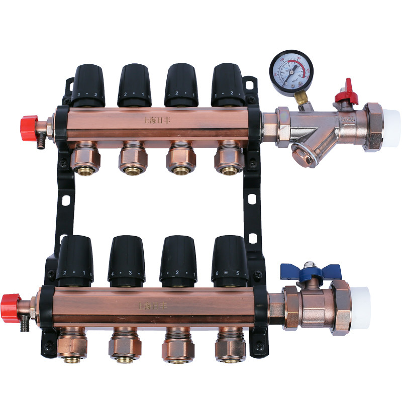 水器地暖上海日丰全铜分水地地热古铜暖气家装分水器