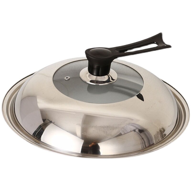 锅盖不锈钢家用炒菜菜锅盖子32cm34cm炒锅通用透明锅盖