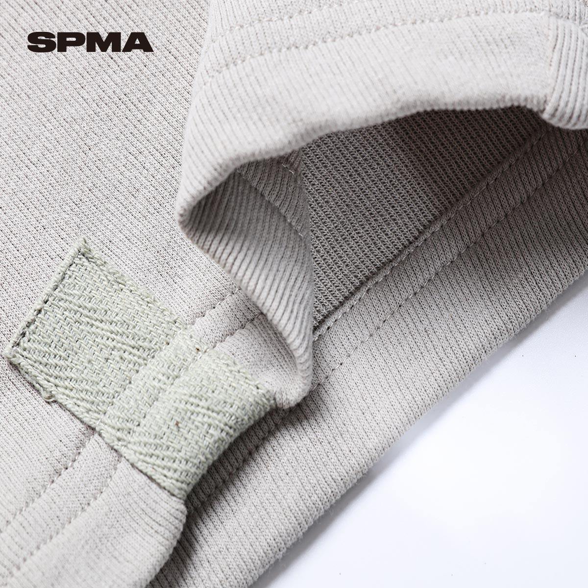 mmz2020秋冬新品橄榄灰绿slogan印花休闲圆领t恤