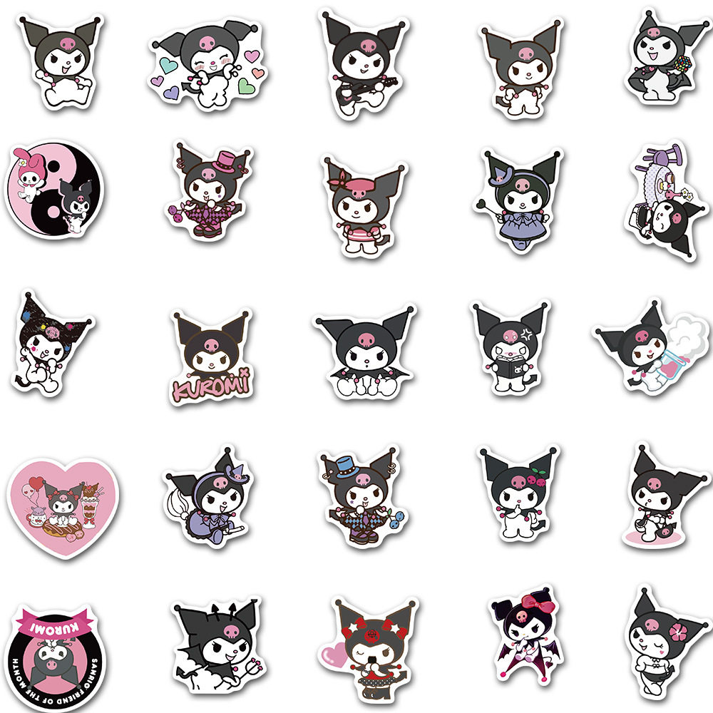 贴纸50张kuromi库洛米卡通行李箱笔记本水杯吉他吉他手笔记本个性小