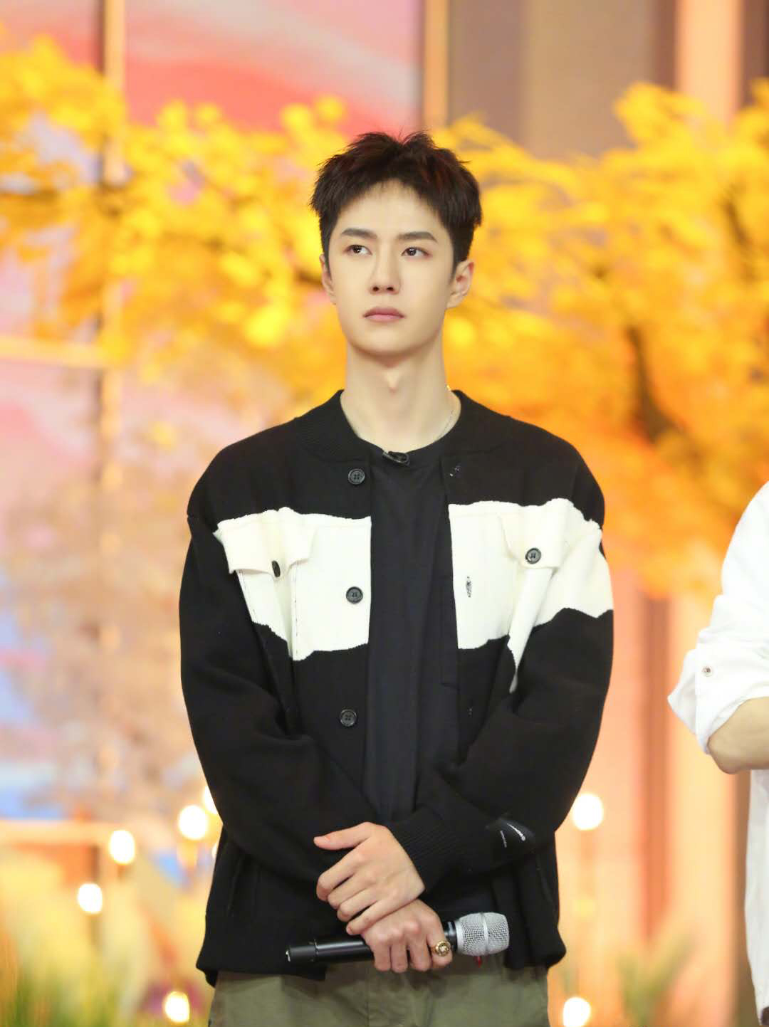 FMACM 撕裂开衫毛衣外套王一博明星同款宽松针织衫秋冬黑色上衣潮