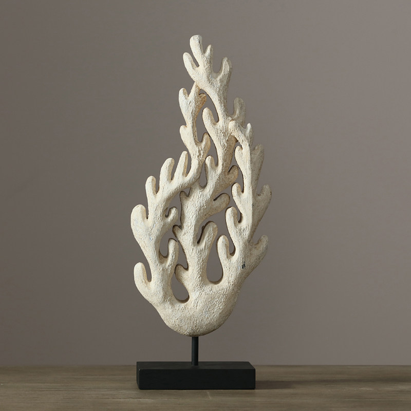 迦乐仿真桌面珊瑚白珊瑚雕刻乐家居原木手工pattaya摆件