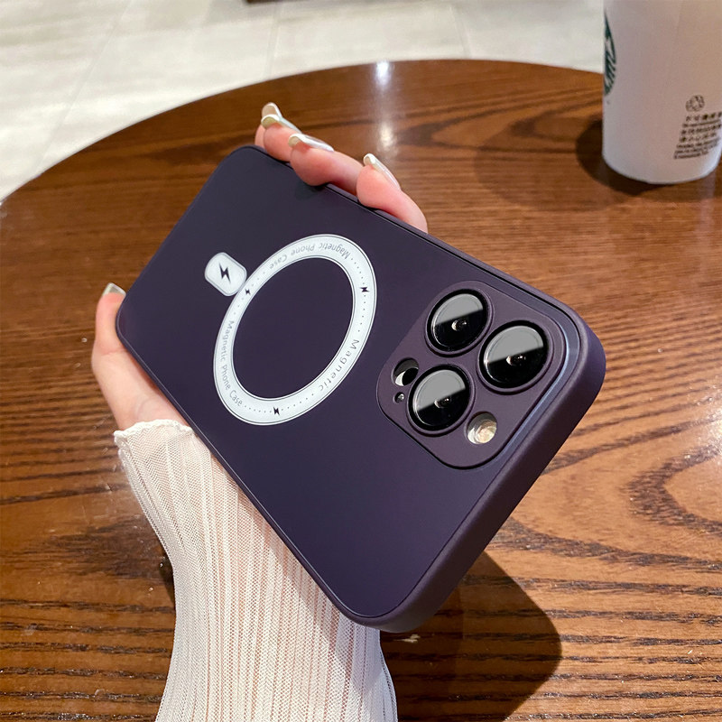 原机磨砂玻璃适用苹果14promax手机壳magsafe磁吸iphone14带镜头膜14