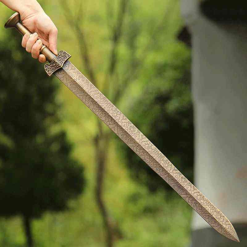 龙泉市全铜古秦剑锻打越王勾践青铜宝剑单手剑镇刀剑