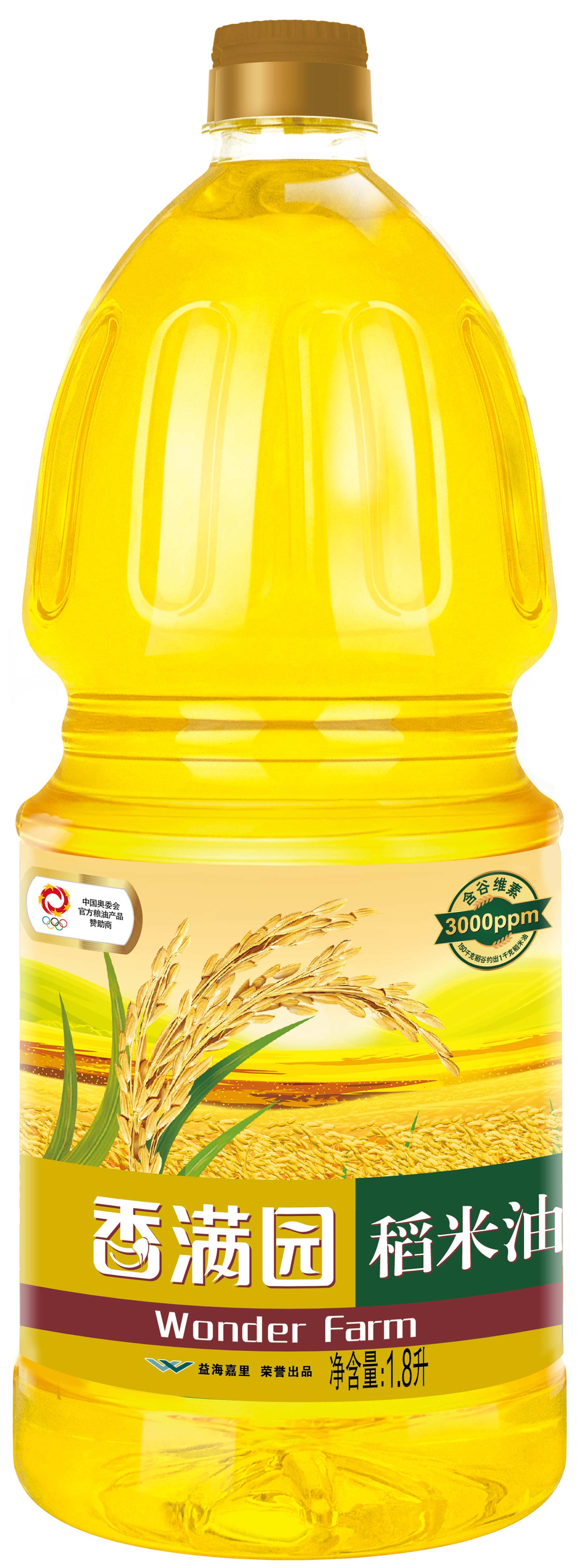 【香满园】稻米油1.8l食用油家用桶装