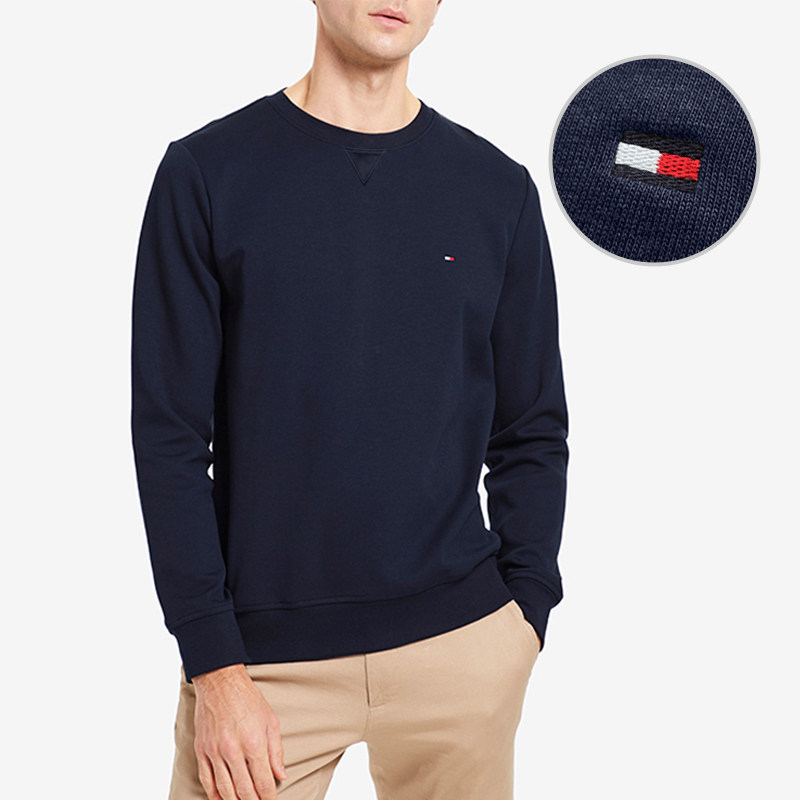 tommyhilfiger汤米希尔费格男装2022秋冬刺绣卫衣圆领跑步外套