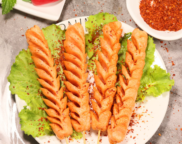 芮源煎烤街边淀粉粉肠油炸路边火腿肠烧烤肠定包装即食肠类